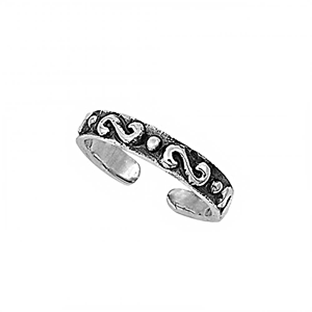 Sterling Silver Classy Thin Bali Design Toe RingAnd Width 3 MM