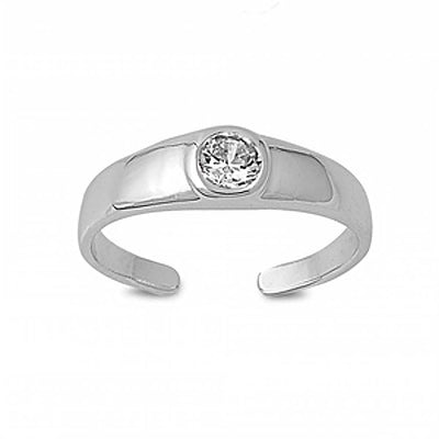Sterling Silver W/ CZ Toe Ring