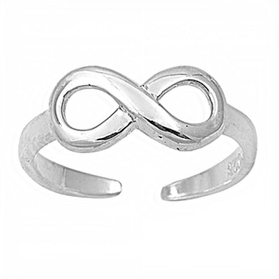 Sterling Silver Classy Infinity Toe RingAnd Width6 MM