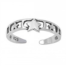 Load image into Gallery viewer, Sterling Silver Star Design Toe RingAnd Width 4 MM
