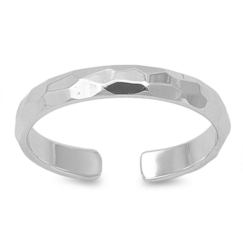 Sterling Silver Diamond Cut Toe Ring