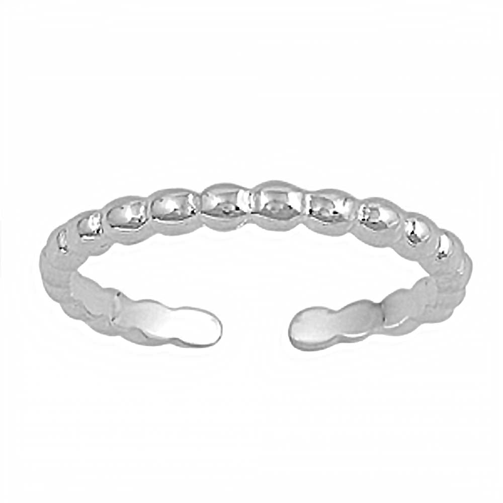 Sterling Silver Fancy Pearl Design Toe Ring And Face Height 2 MM