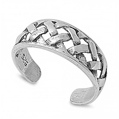 Sterling Silver Braid Shape Toe Ring AndWidth 6mm
