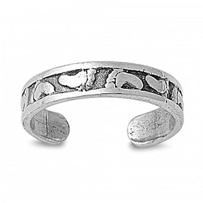 Sterling Silver Classy Feet Design Toe RingAnd Width 3 MM