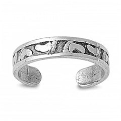 Sterling Silver Classy Feet Design Toe RingAnd Width 3 MM