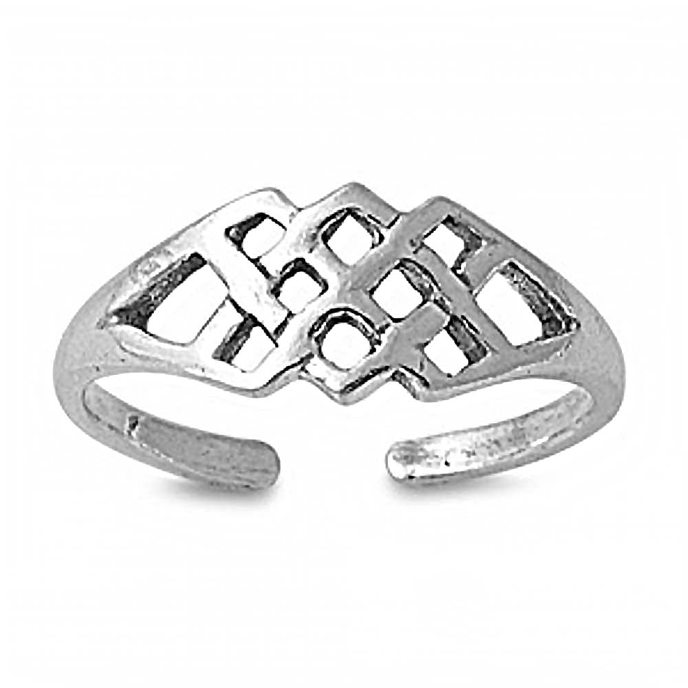 Sterling Silver Fancy Celtic Knots Design Toe RingAnd Width 6 MM