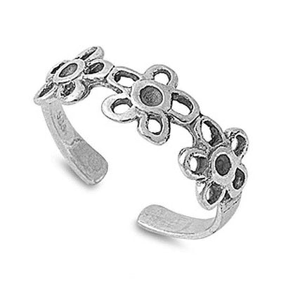 Sterling Silver Flower Toe Ring