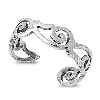 Sterling Silver Designed Toe Ring