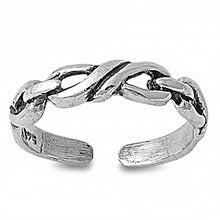 Load image into Gallery viewer, Sterling Silver Fancy Knot Link Toe RingAnd Width 4 MM