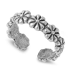 Sterling Silver Flower Toe Ring