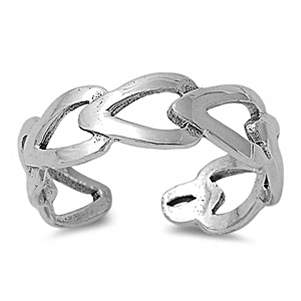 Sterling Silver Stylish Link Toe RingAnd Width 5 MM