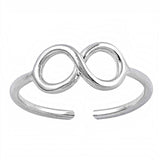 Sterling Silver Toe Ring with Classy Infinity DesignAnd Face Height 5 MM