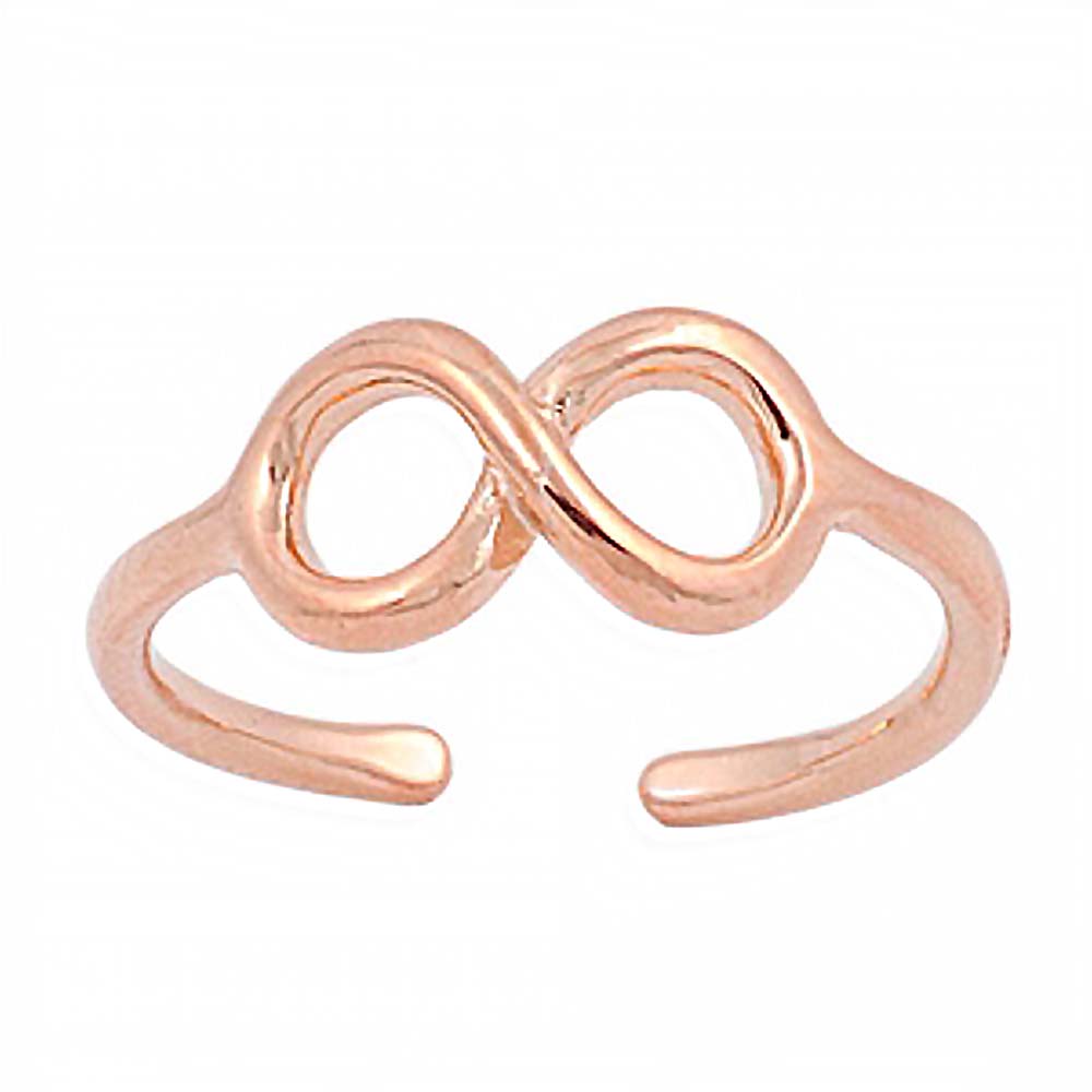 Sterling Silver Rose Gold Plated Classy Infinity Design Toe RingAnd Face Height 5 MM