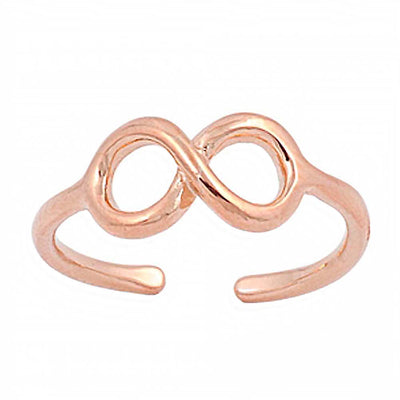 Sterling Silver Rose Gold Plated Classy Infinity Design Toe RingAnd Face Height 5 MM