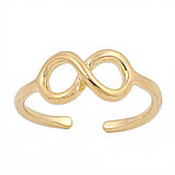 Sterling Silver Yellow Gold Plated Classy Infinity Design Toe RingAnd Face Height 5 MM