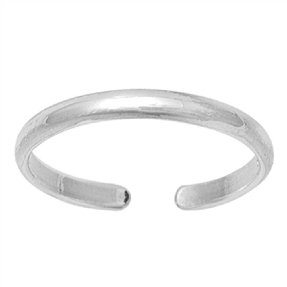 Sterling Silver Classy Toe Ring, Face Height 2 MM