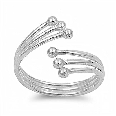 Sterling Silver Stylish Toe Ring with Face Height of 11 MM