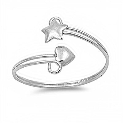 Sterling Silver Fancy Bali Design Toe RingAnd Face Height 5 MM