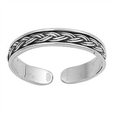 Sterling Silver Round Bali Design Toe Ring