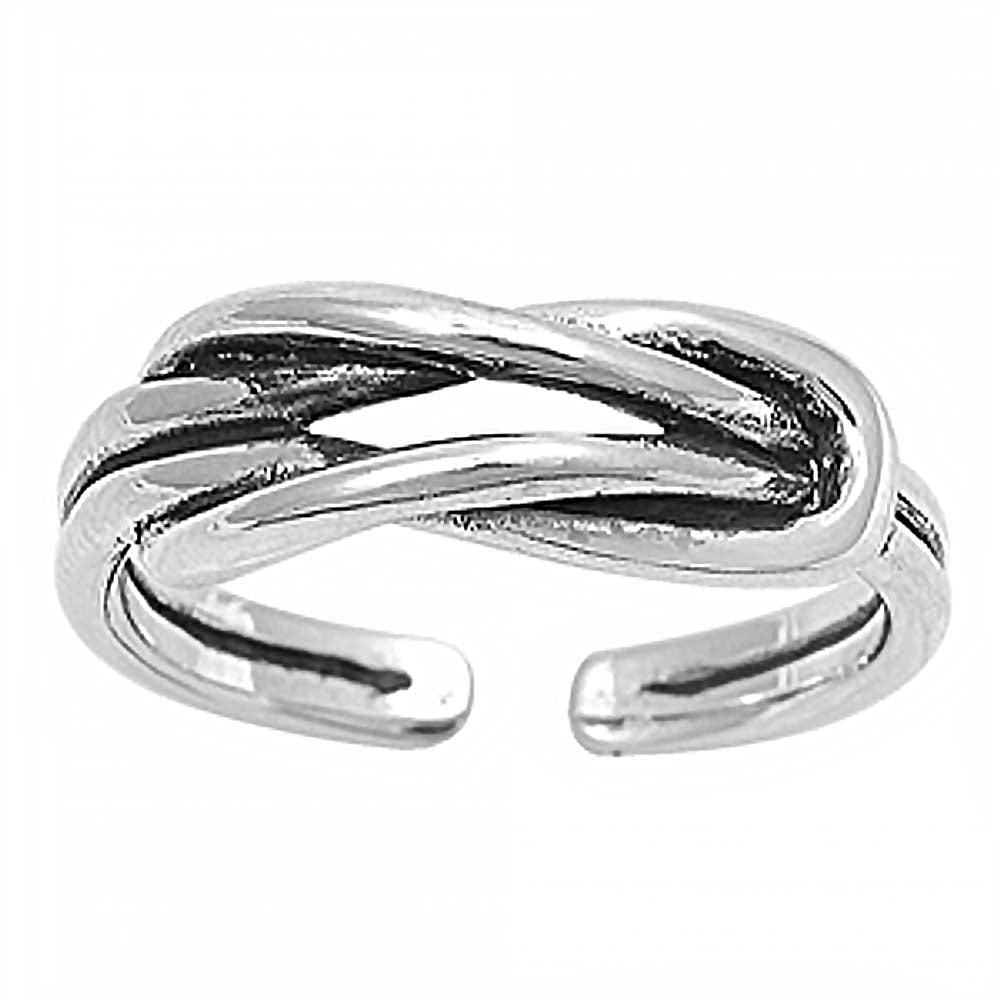 Sterling Silver  Curve Shaped Toe RingAndFace Height 5mm