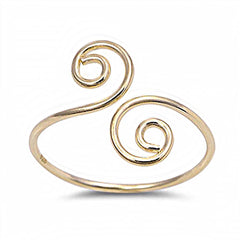 Sterling Silver Yellow goldSpiral Shape Toe RingAndFace Height  3mm
