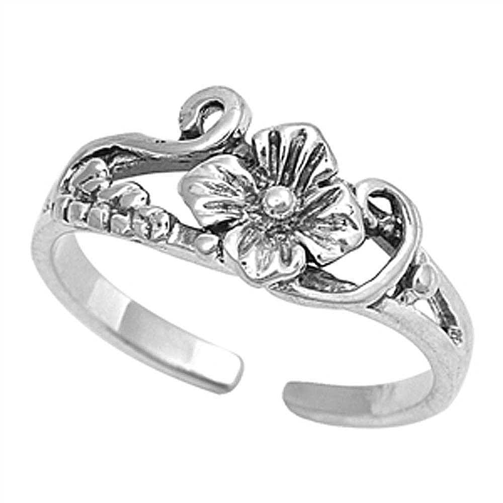 Sterling Silver Flower Toe Ring