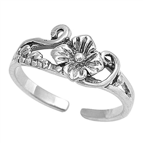 Sterling Silver Flower Toe Ring