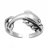 Sterling Silver Dolphin Shape Toe RingAndFace Height  9mm