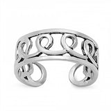 Sterling Silver Curve Shape Toe RingAndFace Height  6mm