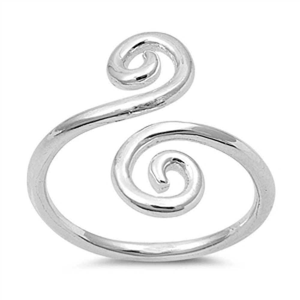 Sterling Silver Swirl 13mm Toe Ring