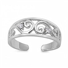 Load image into Gallery viewer, Sterling Silver Curve Shape Toe RingAndFace Height  6mm