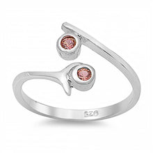 Load image into Gallery viewer, Sterling Silver Garnet Cubic Zirconia Toe RingAndFace Height  10mm