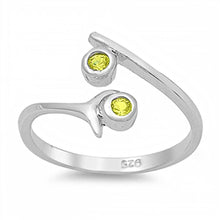 Load image into Gallery viewer, Sterling Silver Peridot Cubic Zirconia Toe RingAndFace Height  10mm