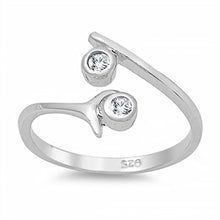 Load image into Gallery viewer, Sterling Silver  Cubic Zirconia Toe RingAndFace Height  10mm