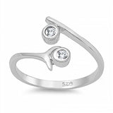 Sterling Silver  Cubic Zirconia Toe RingAndFace Height  10mm