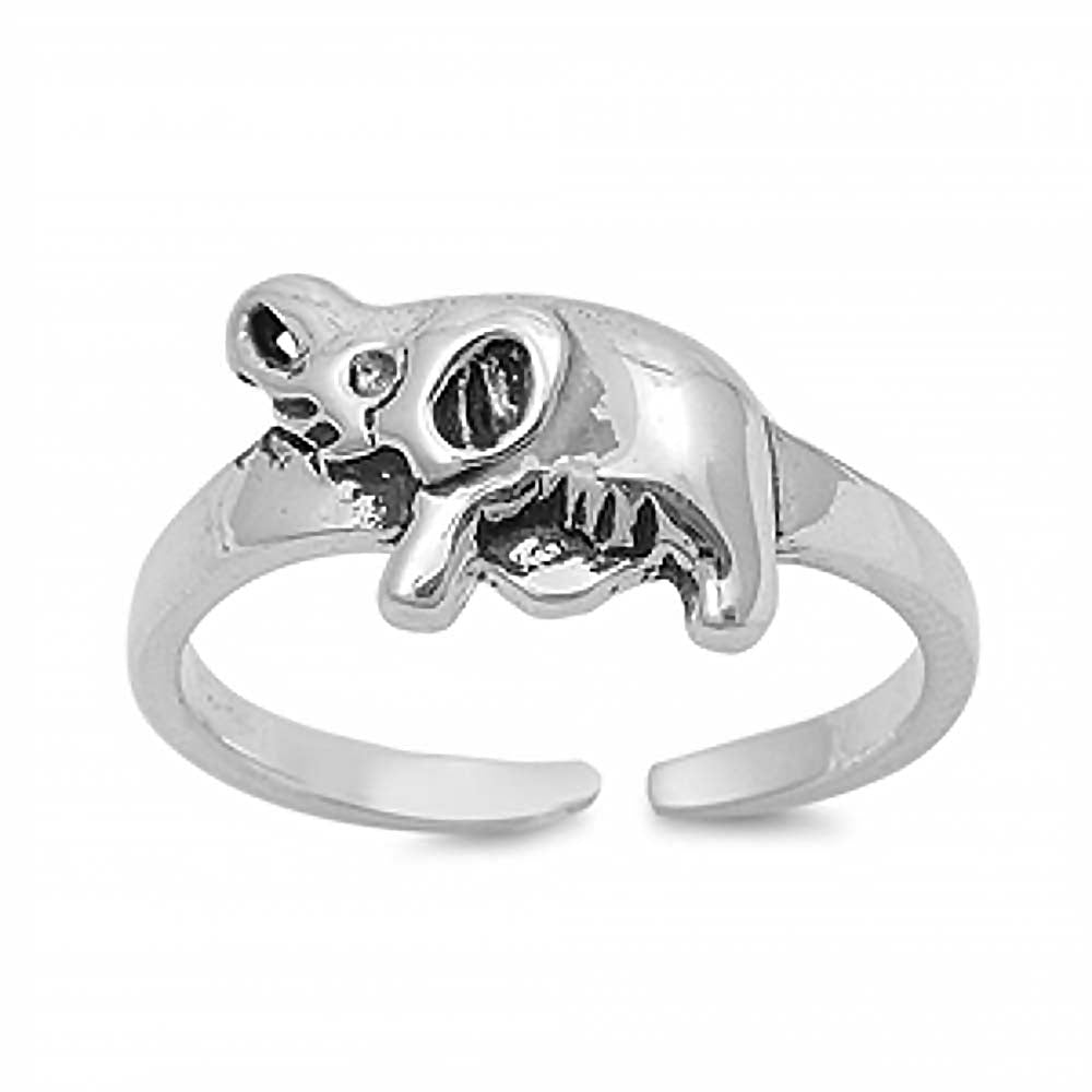 Sterling Silver Elephant Shape Toe RingAndFace Height  12mm