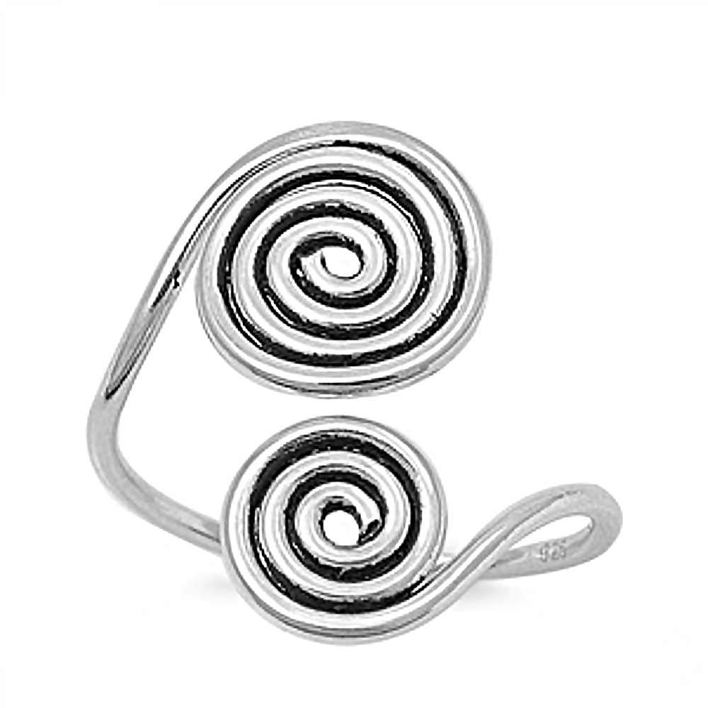 Sterling Silver spiral Shape Toe RingAndFace Height  15mm