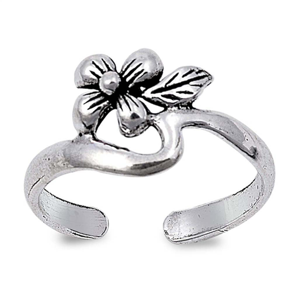 Sterling Silver Flower Toe Ring