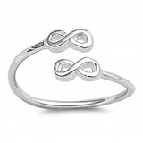 Sterling Silver Double Infinity Wraparound Shape Toe RingAndFace Height 5mm