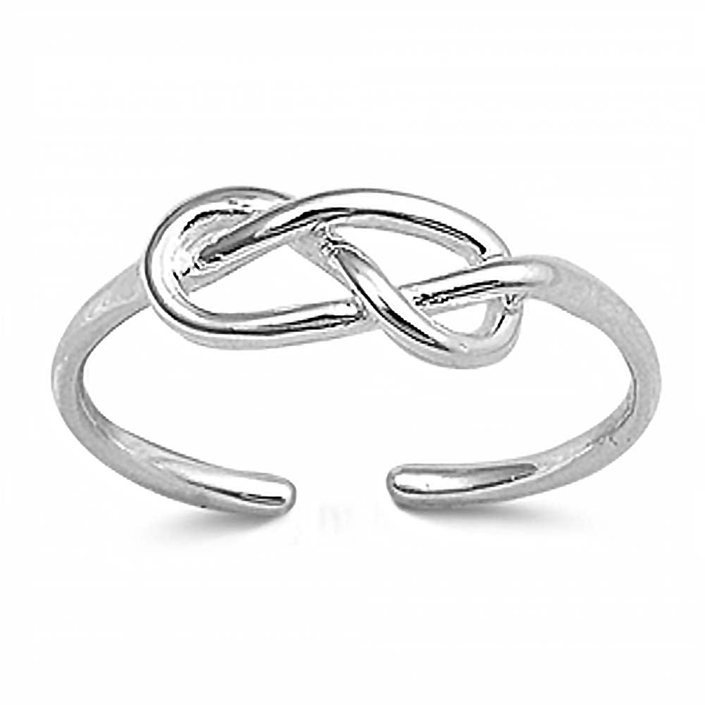 Sterling Silver Knot Shape Toe RingAndFace Height 5mm