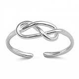 Sterling Silver Knot Shape Toe RingAndFace Height 5mm