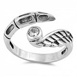 Sterling Silver Wing and Claw Shape Toe RingAndFace Height 10mm