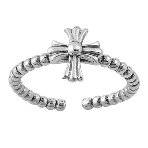 Sterling Silver Iron Cross Shape Toe RingAndFace Height  9mm