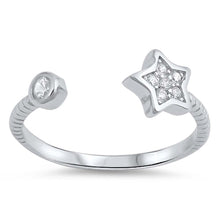 Load image into Gallery viewer, Sterling Silver Star Cubic Zirconia Shape Toe RingAndFace Height  6mm