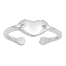 Load image into Gallery viewer, Sterling Silver Heart Shape Toe RingAndFace Height  5mm