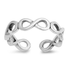 Load image into Gallery viewer, Sterling Silver Wraparound Infinity Signs Shape Toe RingAndFace Height 4mm