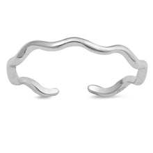 Load image into Gallery viewer, Sterling Silver waves Shape Toe RingAndFace Height 2mm