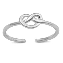 Load image into Gallery viewer, Sterling Silver Mini Pretzel Heart Shape Toe RingAndFace Height  4mm