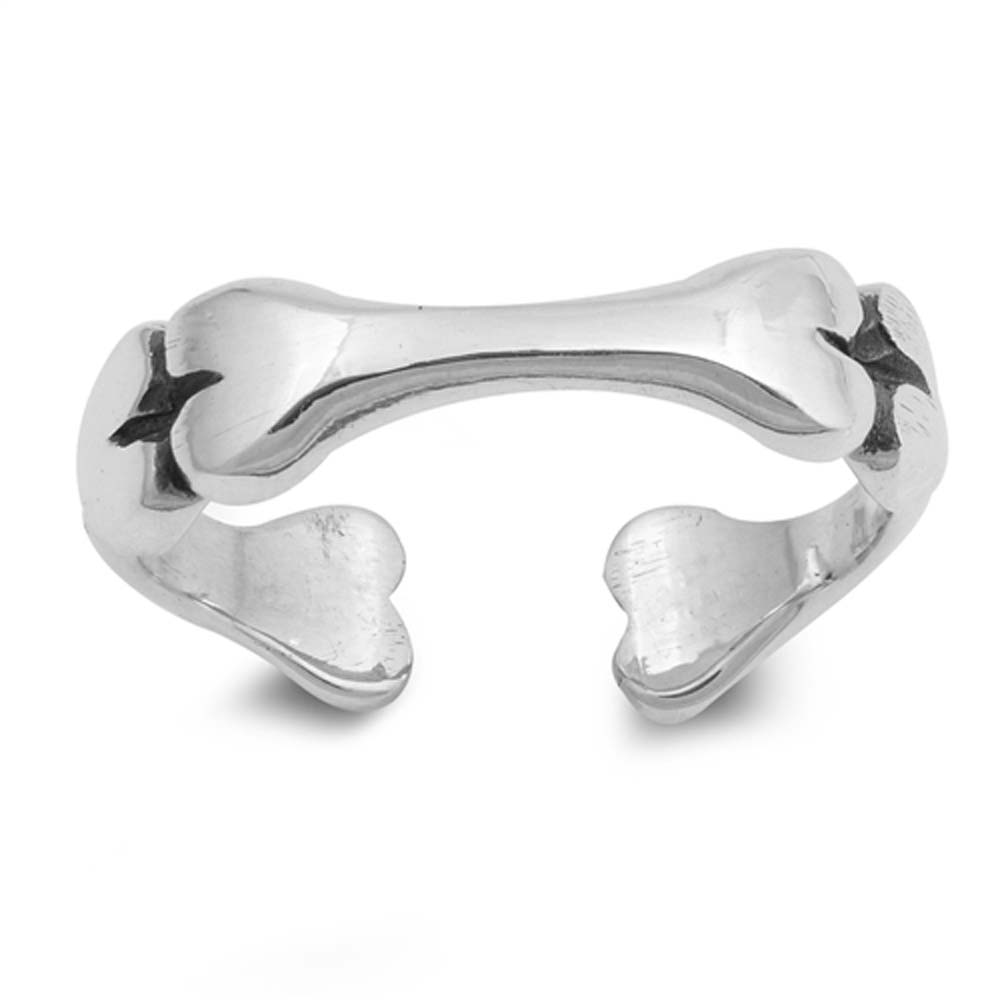 Sterling Silver dog bone Shape Toe RingAndFace Height  5mm