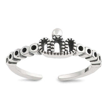 Load image into Gallery viewer, Sterling Silver Mini Crown Toe Ring